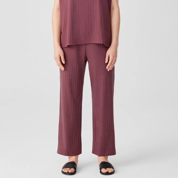 Eileen Fisher Pants - Eileen Fisher Rib Ankle Pant Women's Size Medium Relaxed Fit Elastic Waist Fig